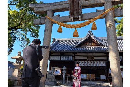 着付けの撮影会は、神社で撮影したりしています！